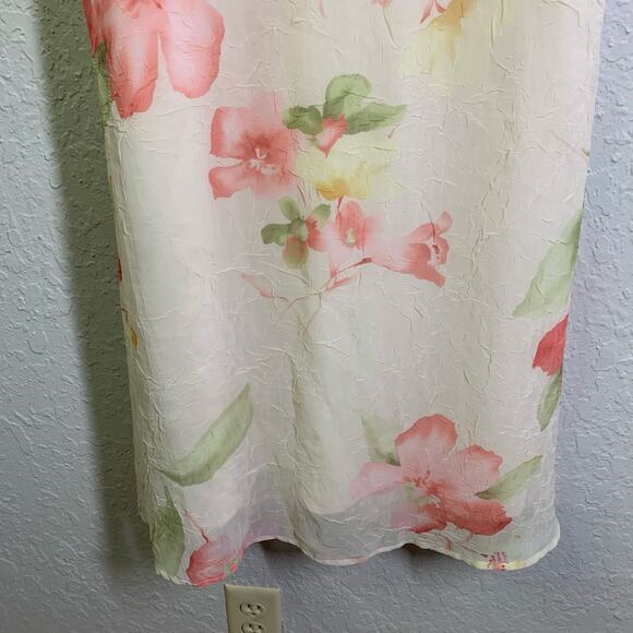 J.B.S. LTD Dress 6 Vintage 90's Y2K Scoop Neck Cap Sleeve Textured Floral Maxi - Picture 6 of 13